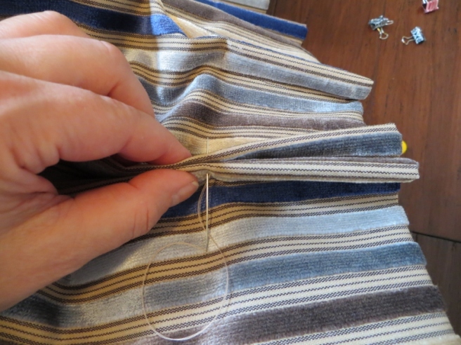 hand sewn pinch pleats